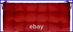 Tufted Style Outdoor Cushion for Bench Swing Glider, 5 Sizes Red Solid