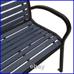 Twin Patio Bench 98.8 Steel and WPC Black