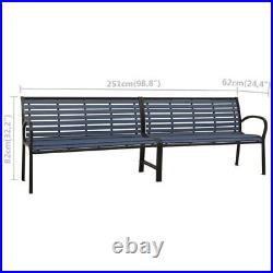 Twin Patio Bench 98.8 Steel and WPC Black