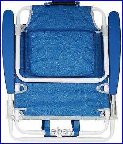 Two Nautica Portable Beach Chairs with Cup Holder Padded Backpack Straps 4 Colors