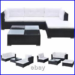 USA Outdoor Sofa Set 14 Pieces Wicker Poly Rattan Black Garden Patio lounge