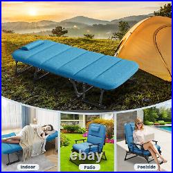 Updated Folding Cot, 6 Reclining Position Adjustable Cot Chair Camping Outdoor