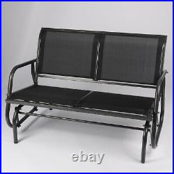 VILOBOS Garden Metal Bench 2 Seat Swing Glider Rocking Chair Patio Deck Loveseat