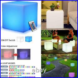 VIVOHOME 16 Cube LED RGB Light Stool Outdoor Garden Patio Yard Table Chair Seat