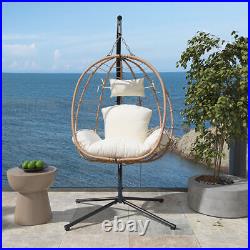 VIXLON Hanging Egg Swing Chair withStand Hammock Patio Chair Cushion Outdoor