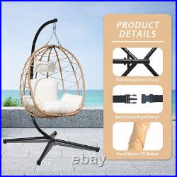 VIXLON Hanging Egg Swing Chair withStand Hammock Patio Chair Cushion Outdoor