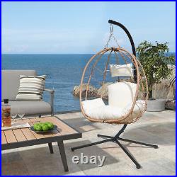 VIXLON Hanging Egg Swing Chair withStand Hammock Patio Chair Cushion Outdoor