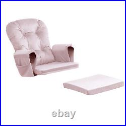 Velvet Glider Rocker Replacement Cushions with Storage 5Pcs Back/Seat/Ottoman/Arms