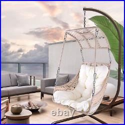 Vertical swing egg chair with bracket for indoor outdoor 350 pound capacity