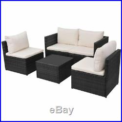 VidaXL 13 Piece Garden Sofa Set Poly Rattan Wicker Black Outdoor Furniture