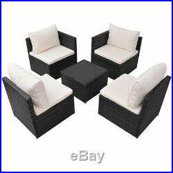 VidaXL 13 Piece Garden Sofa Set Poly Rattan Wicker Black Outdoor Furniture