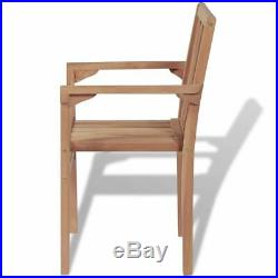 VidaXL 2x Solid Teak Wood Outdoor Chairs Patio Outdoor Garden Furniture Seat