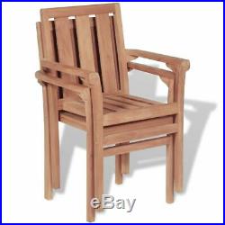 VidaXL 2x Solid Teak Wood Outdoor Chairs Patio Outdoor Garden Furniture Seat