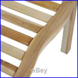 VidaXL 2x Teak Wood Chair Banana Shape Seating Wooden Garden Furniture Patio