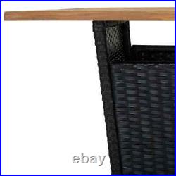 VidaXL 5 Piece Patio Bar Set with Cushions Poly Rattan Black ADS