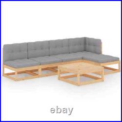 VidaXL 6 Piece Patio Lounge Set with Cushions Solid Pinewood ZN