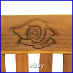 VidaXL Acacia Wooden Rose Garden Bench Outdoor Patio Deck Porch Chair Seat