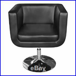 VidaXL Arm Chair with Chrome Base Black Adjustable Swivel Base Club Modern