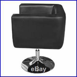 VidaXL Arm Chair with Chrome Base Black Adjustable Swivel Base Club Modern