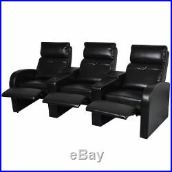 VidaXL Artificial Leather 3-Seat Home Theater Sofa Lounge Home Black/White