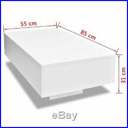 VidaXL Coffee Table High Gloss White 33.5 Accent Tea Side Living Room Stand