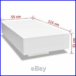 VidaXL Coffee Table High Gloss White 45.3 Accent Tea Side Living Room Stand