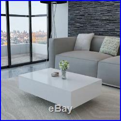 VidaXL Coffee Table MDF High Gloss Accent Tea Living Room Black/White 2 Sizes