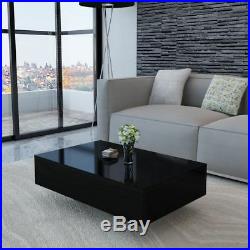VidaXL Coffee Table MDF High Gloss Accent Tea Living Room Black/White 2 Sizes