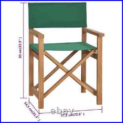 VidaXL Director's Chair Solid Teak Wood Green New