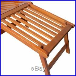 VidaXL Footrest Acacia Wood Outdoor Deck Chair Garden Chaise Lounger Seating