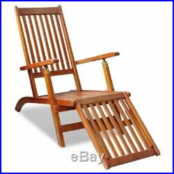 VidaXL Footrest Acacia Wood Outdoor Deck Chair Garden Chaise Lounger Seating