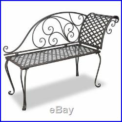 VidaXL Garden Chaise Lounge Brown Metal Antique Scroll-patterned Patio Outdoor