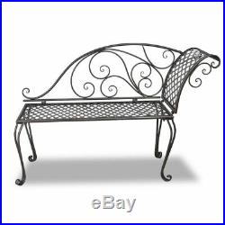 VidaXL Garden Chaise Lounge Brown Metal Antique Scroll-patterned Patio Outdoor