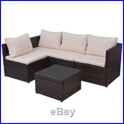 VidaXL Garden Sofa Set 13 Piece Poly Rattan Wicker Brown Outdoor Furniture