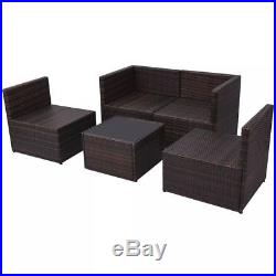 VidaXL Garden Sofa Set 13 Piece Poly Rattan Wicker Brown Outdoor Furniture
