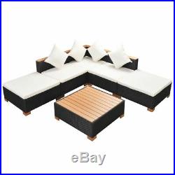 VidaXL Garden Sofa Set 15 Pieces Wicker Poly Rattan WPC Outdoor Lounge Seat