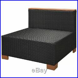 VidaXL Garden Sofa Set 15 Pieces Wicker Poly Rattan WPC Outdoor Lounge Seat