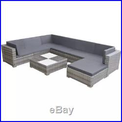 VidaXL Garden Sofa Set 24 Piece Rattan Wicker Patio Outdoor Lounging Furniture