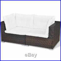 VidaXL Garden Sofa Set 32 Pieces Wicker Poly Rattan Brown Outdoor Lounge Seat