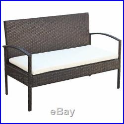 VidaXL Garden Sofa Set 7 Pieces Wicker Poly Rattan Brown Chair Furniture Table