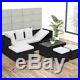 VidaXL Outdoor Corner Sofa Set Wicker Poly Rattan Black Couch Garden Furniture