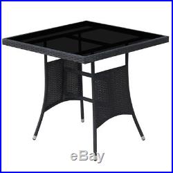 VidaXL Outdoor Dining Set Poly Rattan Wicker Black Garden Seater 4 Chair Table