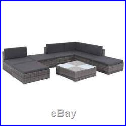 VidaXL Outdoor Sofa Set 20 Piece Poly Rattan Wicker Gray Patio Couch Lounge