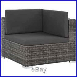 VidaXL Outdoor Sofa Set 20 Piece Poly Rattan Wicker Gray Patio Couch Lounge