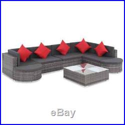 VidaXL Outdoor Sofa Set 27 Piece Poly Rattan Wicker Gray Patio Couch Lounge