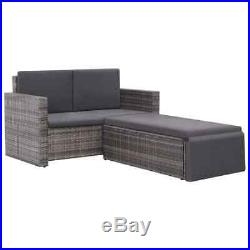 VidaXL Outdoor Sofa Set 7 Pieces Poly Rattan Wicker Outdoor Lounge Furniture