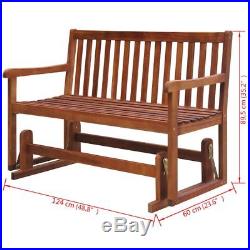 VidaXL Patio Acacia Wood Garden Glider Bench Porch Swing Chair Outdoor Seat