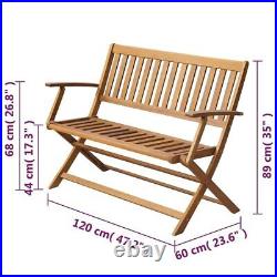 VidaXL Patio Bench 47.2 Solid Acacia Wood