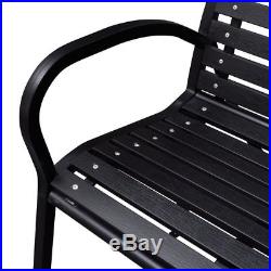 VidaXL Patio Garden Bench Steel Porch Park Path Chair Outdoor Deck Seating