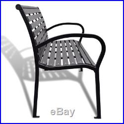 VidaXL Patio Garden Bench Steel Porch Park Path Chair Outdoor Deck Seating